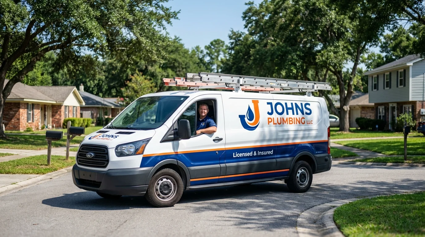 Johns Plumbing LLC service van in Lincolnville, ME